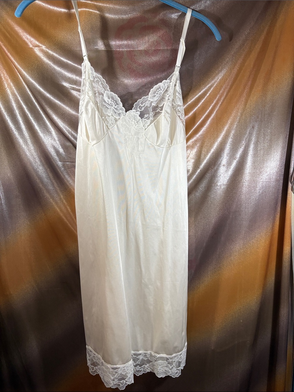 Vintage Kayser White Lace-Trim Slip Dress - Women Intimates. BB 30” chest